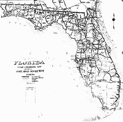 1925 Map of Florida Roads and Highways