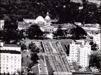 Aerial view of the State Capitol in Tallahassee, Florida.