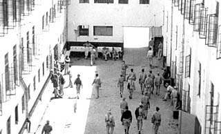 Inmates in exercise yard