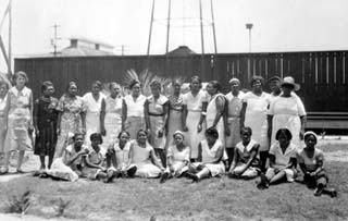 Women inmates posing for picture