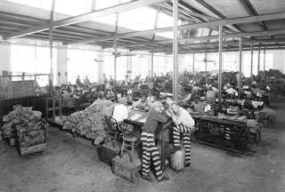 Prisoners sewing at the Raiford Prison