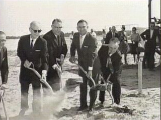 Fl. Gov. Bryant, Sen. C. Johns, Director L. Wainwright and Rep. E.C. Rowell break ground for Sumter Correctional Institution.