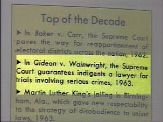 Gideon v. Wainwright makes "Top of the Decade" Section