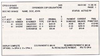 Example of computer receipt.